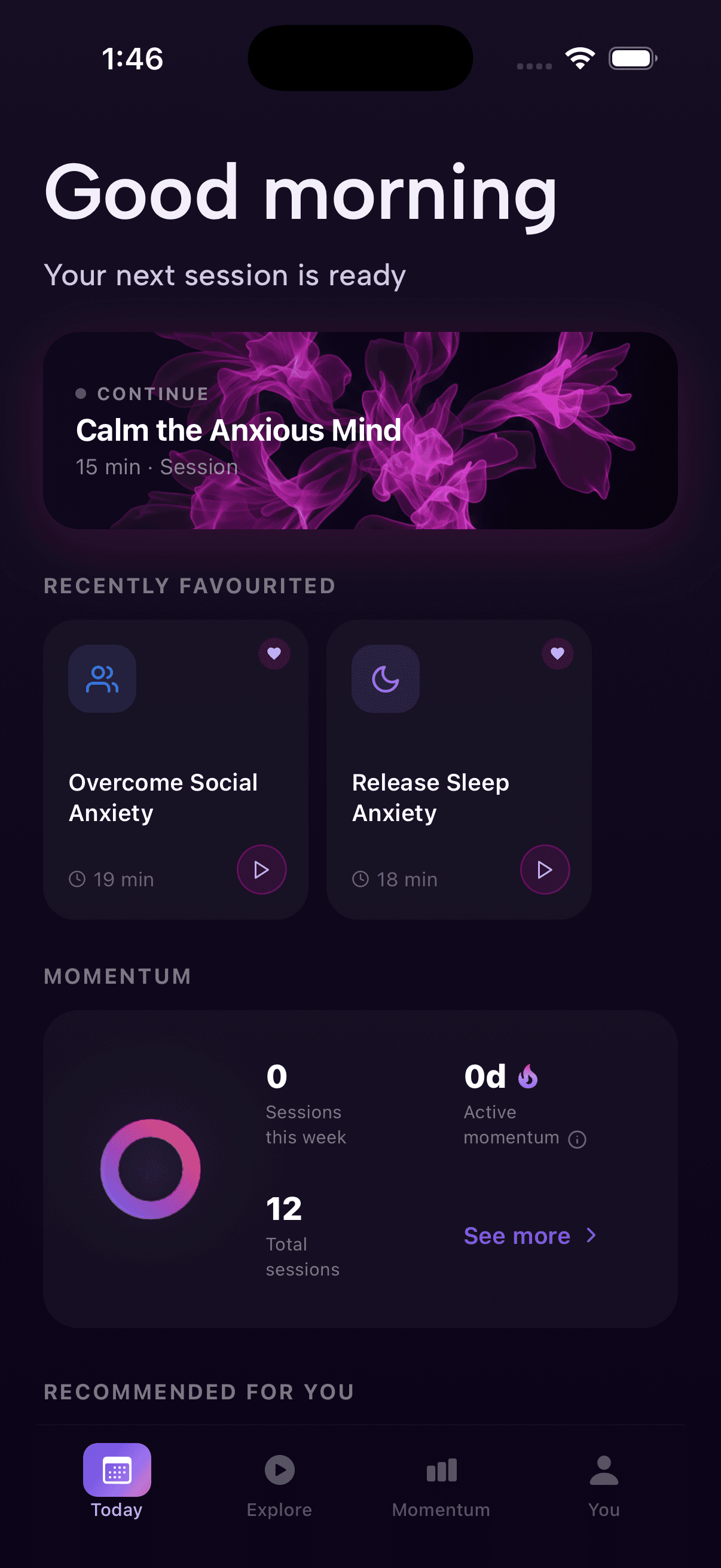 Subconsciously app on iPhone